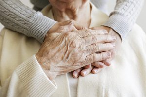 close-up of elderly hands